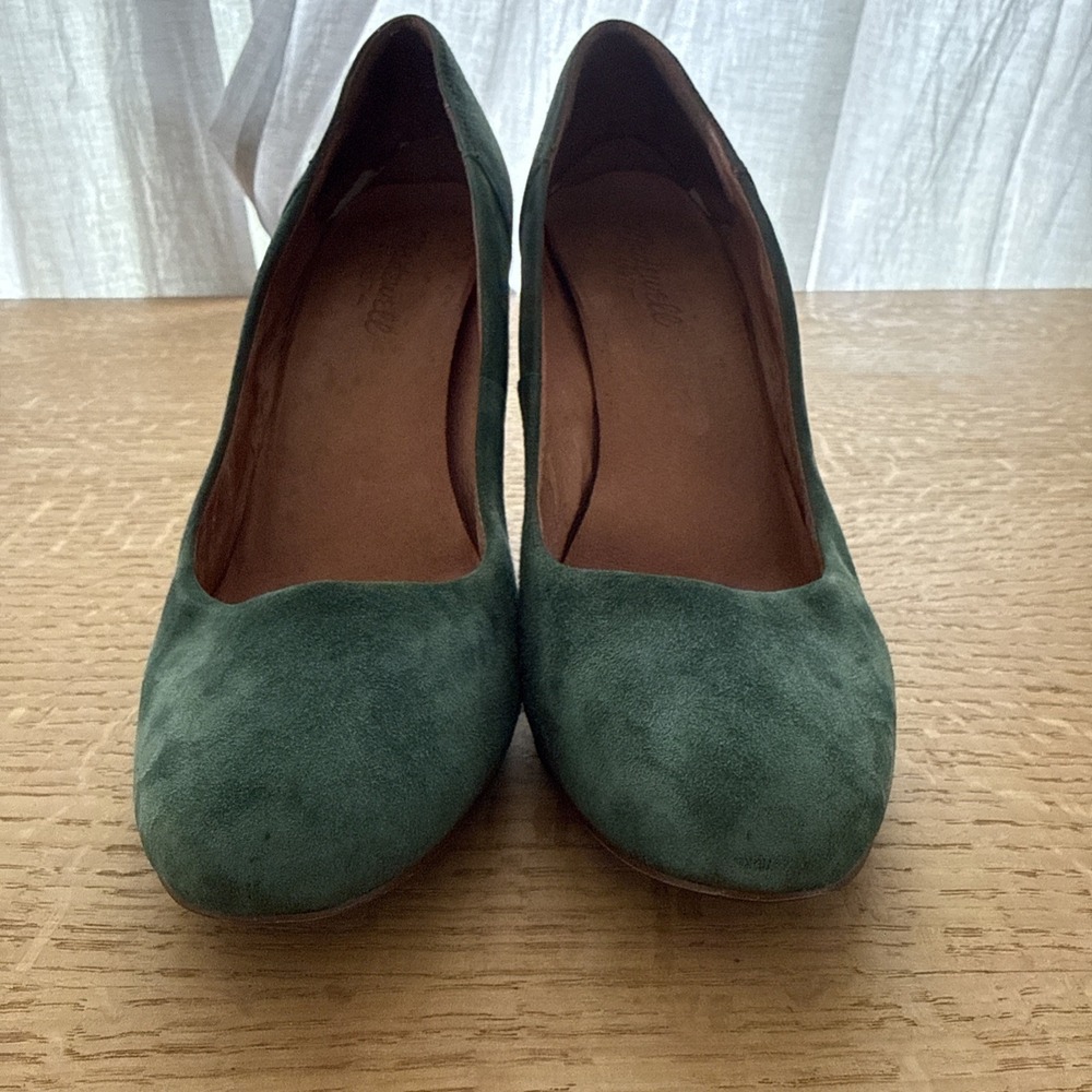 Madewell Green Suede Round Toe The Frankie Pump Size 8.5 - Picture 3 of 9